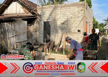 TNI Kodim 0825 Banyuwangi Bersama Warga Bangun Rumah di Desa Siliragung