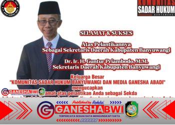 Dr. Ir. H. Guntur Priambodo, M.M. Resmi Dilantik sebagai Sekretaris Daerah Kabupaten Banyuwangi
