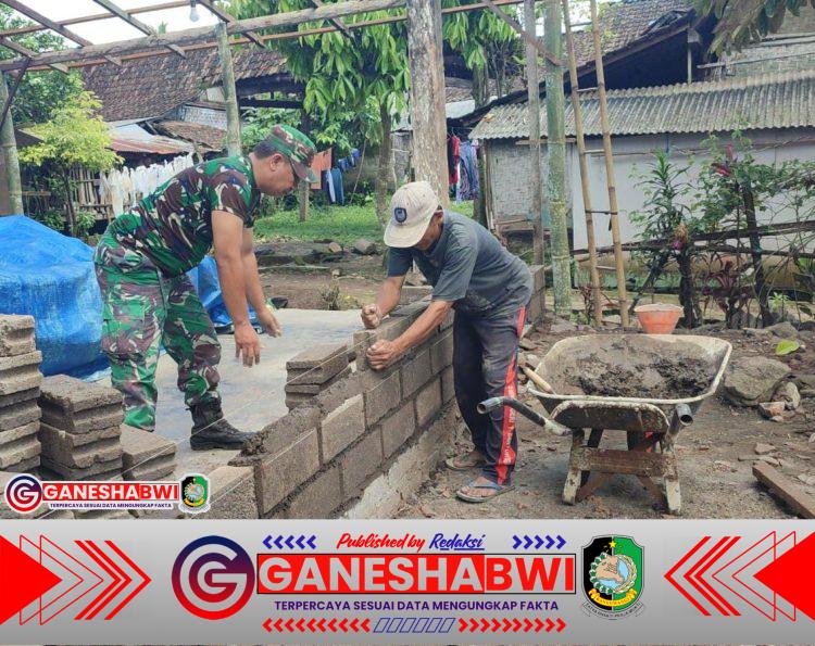TNI Bersama Pemprov Jatim dan Warga Gotong Royong Bedah Rumah Layak Huni di Glagah, Banyuwangi TNI Bersama Pemprov Jatim dan Warga Gotong Royong Bedah Rumah Layak Huni di Glagah, Banyuwangi