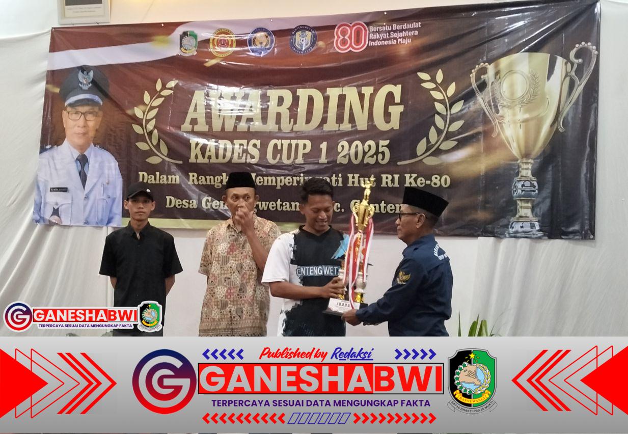 Awarding Kades Cup I 2025, Desa Genteng Wetan Semarak Peringati HUT RI ke-80