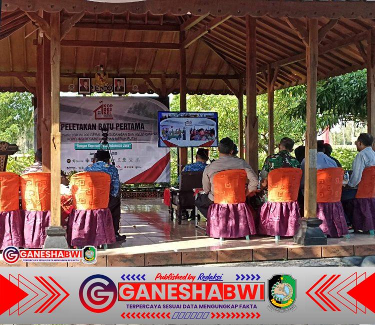 Dandim 0825 Banyuwangi dan Forkopimda Hadiri Vidcon dan Peletakan Batu Pertama Koperasi Desa Merah Putih