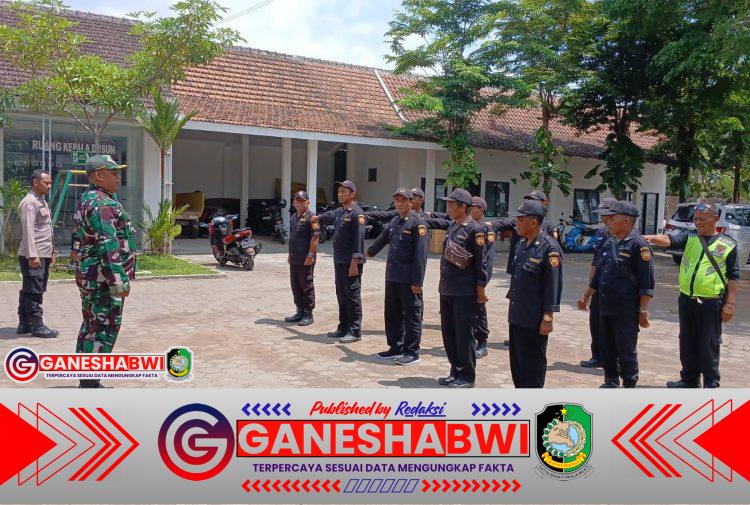 Babinsa Koramil 0825/04 Genteng Laksanakan Pembinaan Linmas di Desa Kaligondo