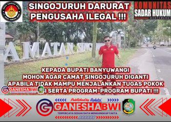 Program “Banyuwangi Melayani” Gagal Diterapkan di Singojuruh, Komunitas Sadar Hukum Desak Bupati Bertindak Tegas