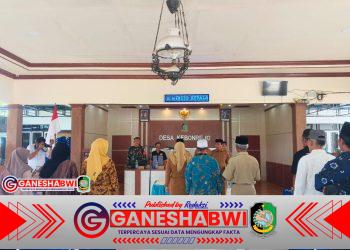 Babinsa Koramil 0825/05 Kalibaru Dampingi Pelantikan Perangkat Desa Kebonrejo, Tekankan Pelayanan Prima