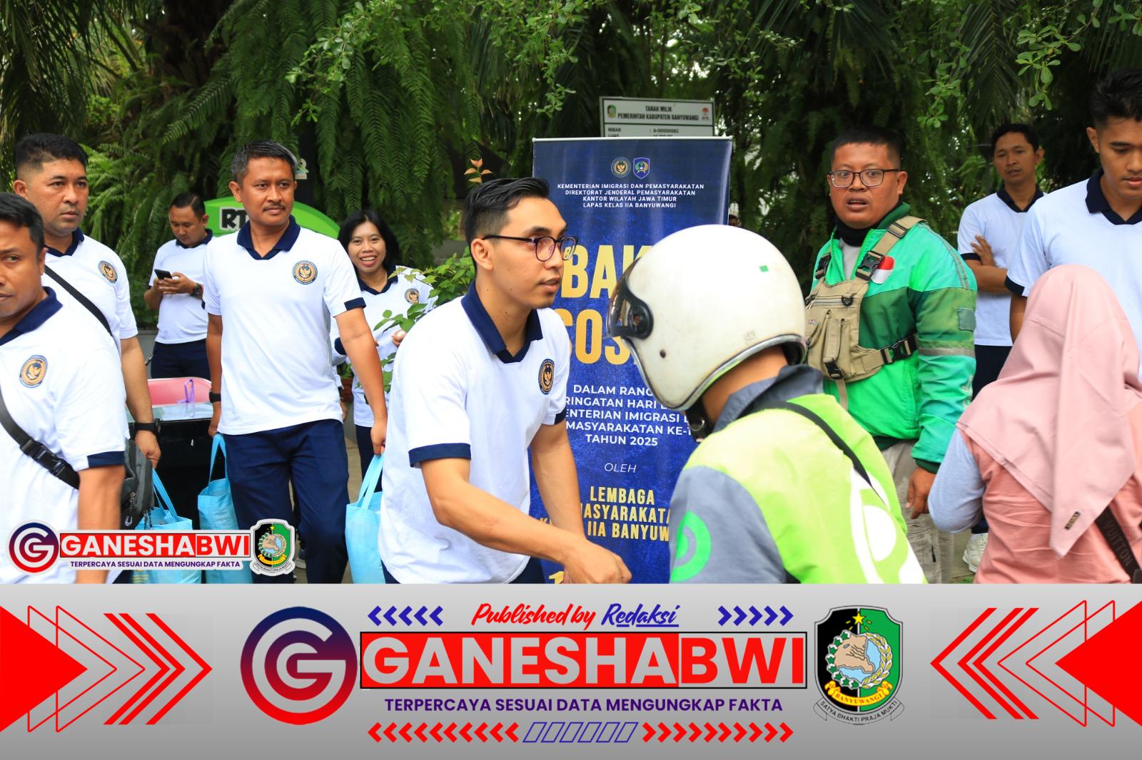 Lapas Banyuwangi Gelar Bakti Sosial Bagikan 50 Paket Sembako di Hari Bakti Kemenimipas ke-1