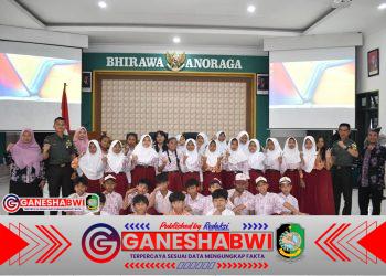 SD Negeri Sumberrejo Banyuwangi Kunjungi Kodim 0825, Belajar Disiplin dan Cinta Tanah Air