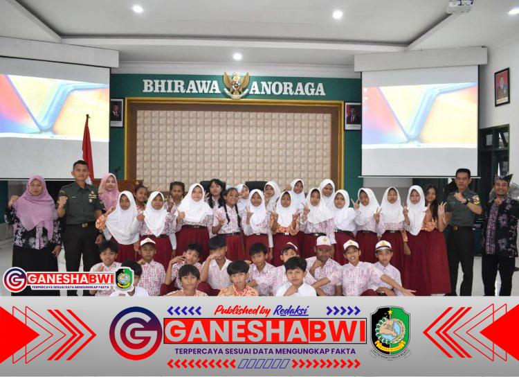 SD Negeri Sumberrejo Banyuwangi Kunjungi Kodim 0825, Belajar Disiplin dan Cinta Tanah Air