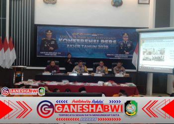 Konferensi Pers Akhir Tahun 2025, Polresta Banyuwangi Catat Kenaikan Laporan 16 Persen, Penyelesaian Kasus Melonjak 23 Persen Konferensi Pers Akhir Tahun 2025, Polresta Banyuwangi Catat Kenaikan Laporan 16 Persen, Penyelesaian Kasus Melonjak 23 Persen