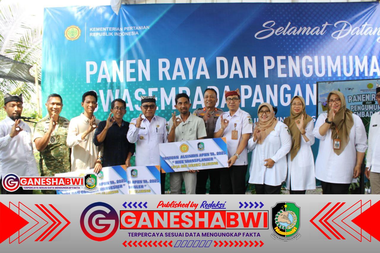 Dandim 0825 Banyuwangi Ikuti Vicon Panen Raya Nasional, Presiden Prabowo Umumkan Swasembada Pangan