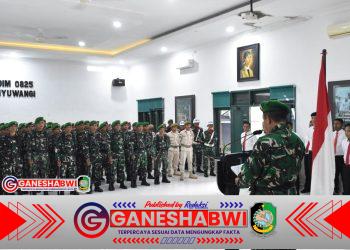 Hujan Deras Tak Surutkan Dedikasi Prajurit, Kodim 0825 Banyuwangi Gelar Upacara 17-an dengan Khidmat