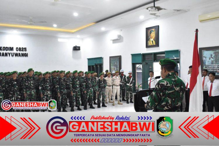 Hujan Deras Tak Surutkan Dedikasi Prajurit, Kodim 0825 Banyuwangi Gelar Upacara 17-an dengan Khidmat