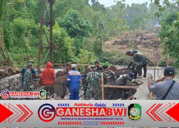 Kodim 0825 Banyuwangi Kerahkan 24 Koramil, Percepat Pembangunan Jembatan Perintis Garuda