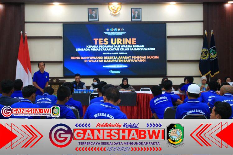Buktikan Zero Halinar, Lapas Kelas IIA Banyuwangi Gelar Razia Gabungan dan Tes Urin Massal Bersama TNI-Polri dan BNNK