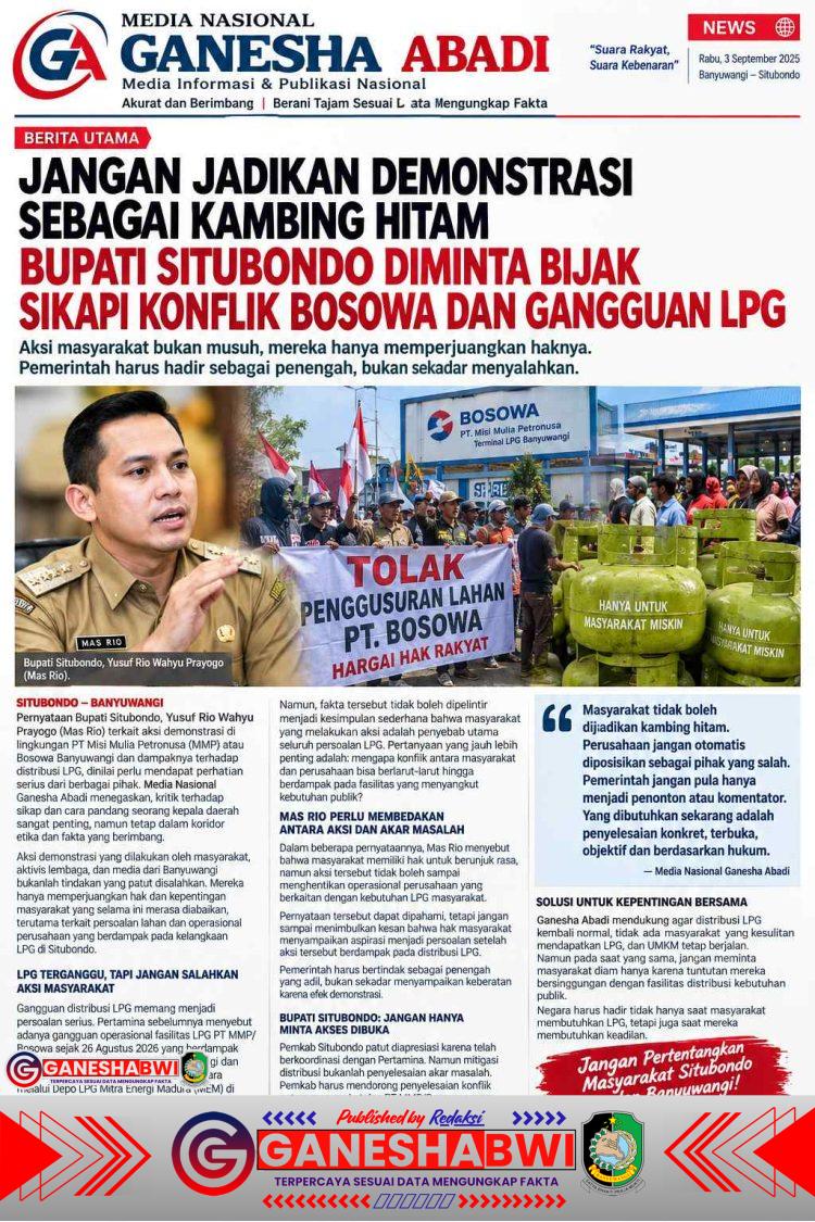 JANGAN JADIKAN DEMONSTRASI SEBAGAI KAMBING HITAM: BUPATI SITUBONDO DIMINTA BIJAK SIKAPI KONFLIK BOSOWA DAN GANGGUAN LPG JANGAN JADIKAN DEMONSTRASI SEBAGAI KAMBING HITAM: BUPATI SITUBONDO DIMINTA BIJAK SIKAPI KONFLIK BOSOWA DAN GANGGUAN LPG